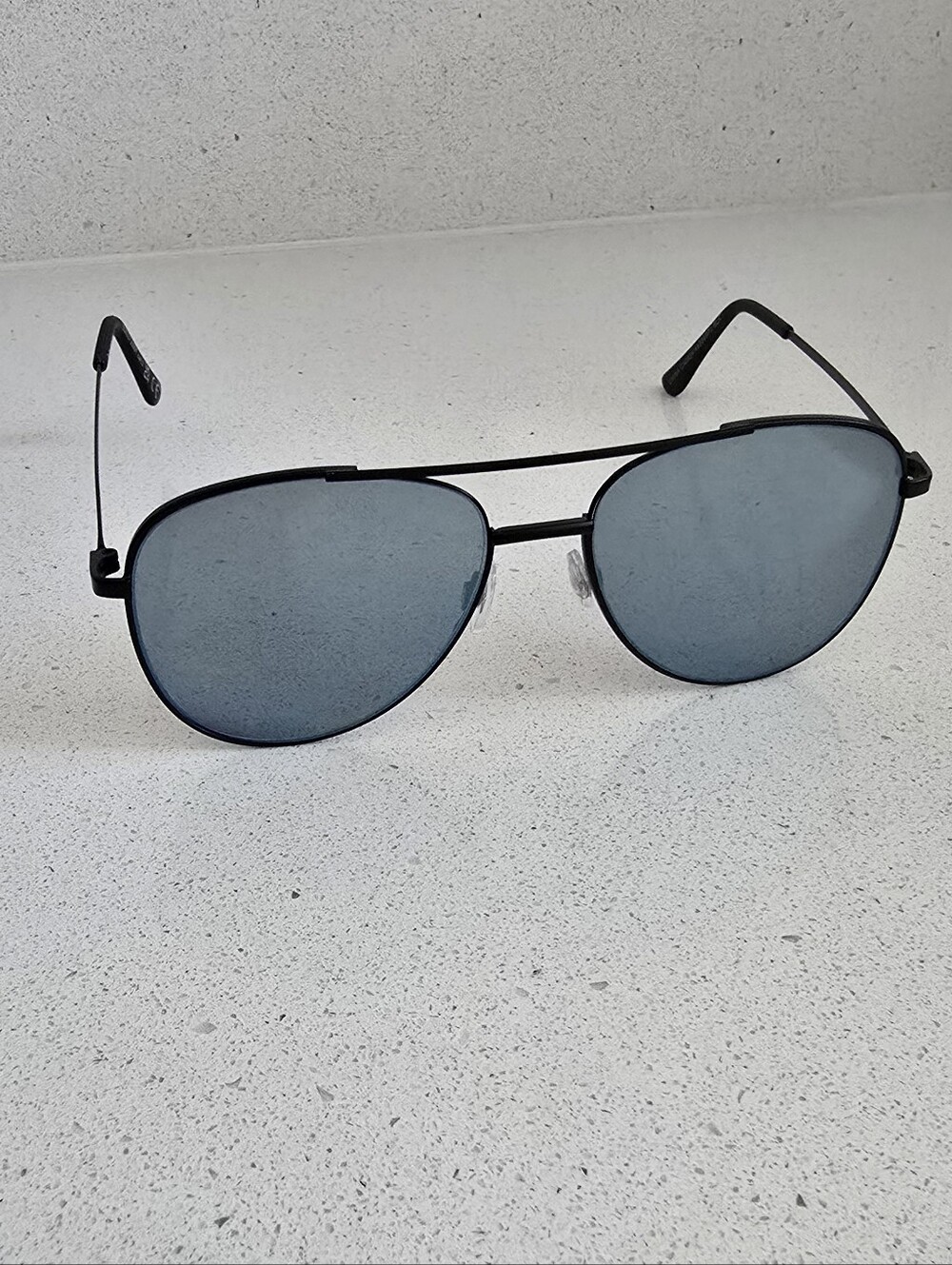 Panama Jack Classic Aviator Sunglasses in Black with Blue Mirrored Lenses